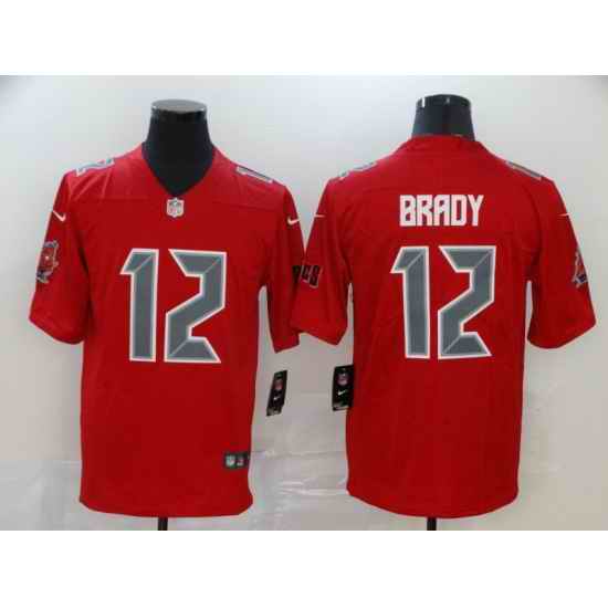 Buccaneers 12 Tom Brady Red Color Rush Limited Jersey